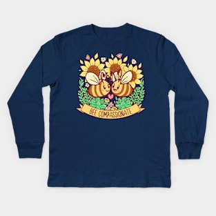 Bee Compassionate - Save the Bees Kids Long Sleeve T-Shirt